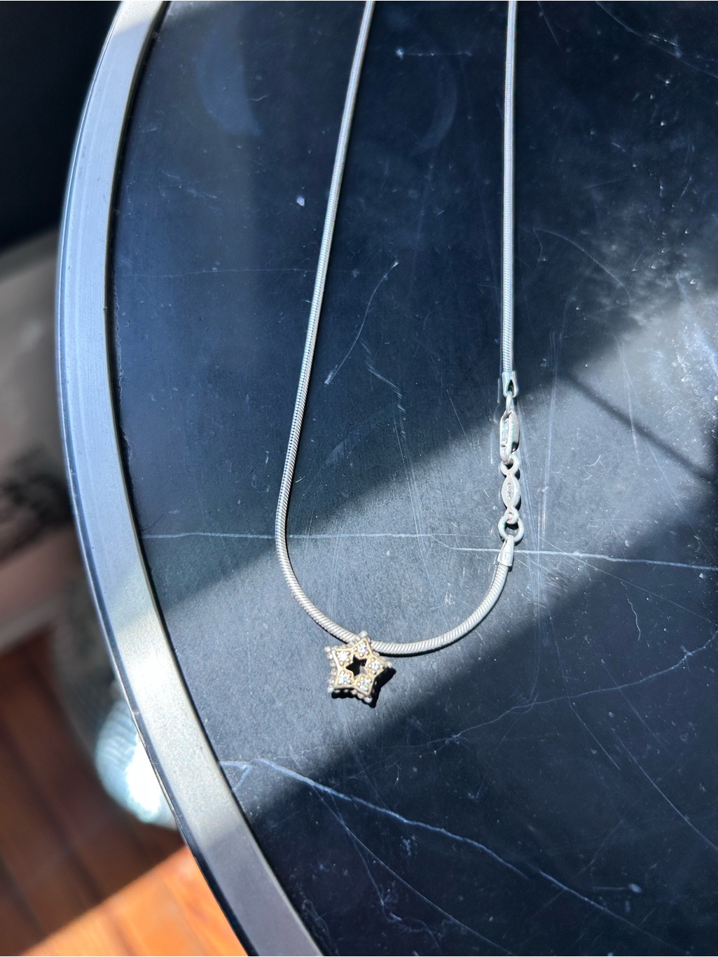 Lagos Caviar Silver & 18k Star Pendant Necklace (Marked)